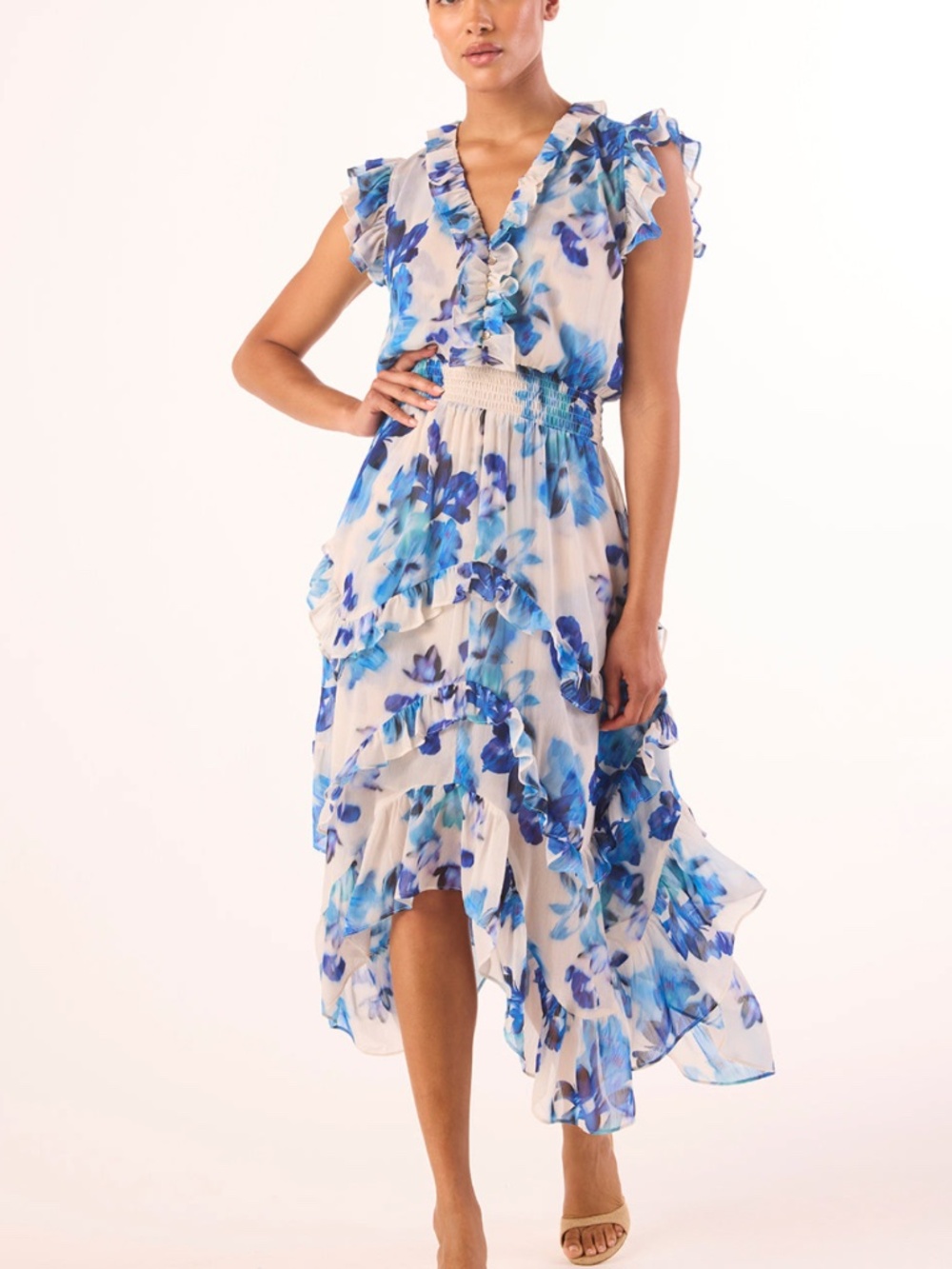 Dakota Dress ~ Blurred Bouquet Chiffon